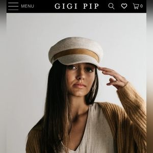 Gigi Pip, James - Felt Cap with Leather Band Light Grey with Camel Band- 59 M/L